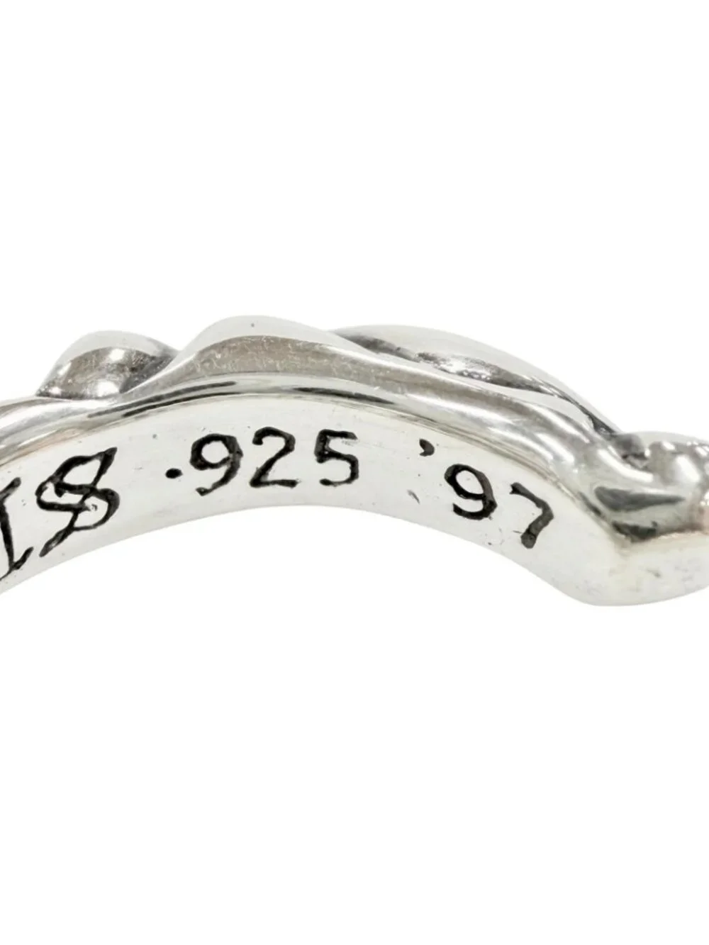 Chrome Hearts Hoop Scrool 1 925 14k Scroll Earrings Single Silver